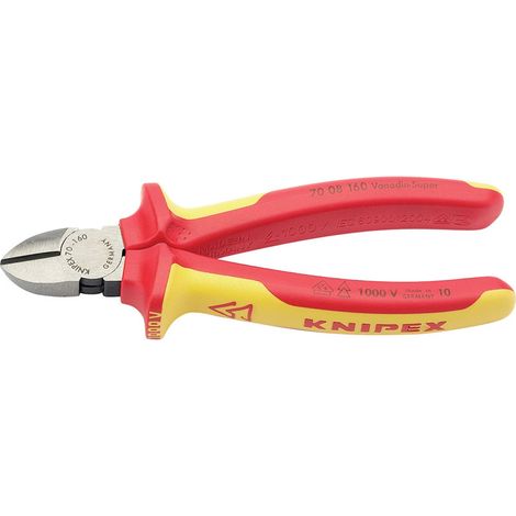 Draper Knipex 70 08 160UKSBE VDE Fully Insulated Diagonal Side Cutters (160mm) for Safe Electrical Work - Model 31926