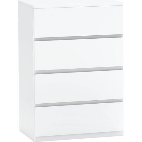Commode buffet blanche 4 tiroirs pratique et gain de place, dimensions 55 x 33 x 80 cm