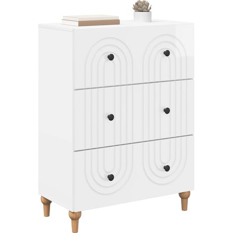 Maison Exclusive - Mobile con Cassetti Bianco Lucido 66 x 34,5 x 90 cm