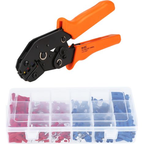 Pinza crimpatrice Rosvola da 0,5-2,5 mm² con 450 terminali elettrici, pinza crimpatrice, pinza crimpatrice per puntalini, pinza crimpatrice a cricchetto (1/5)