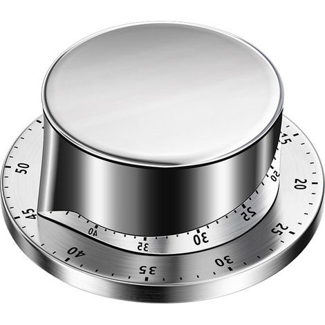 royaluxe - Minuteur de Cuisine, Minuterie Mécanique de Cuisine, Timer Cuisine Aimanté, Timer de Cuisine en Acier, Compte à Rebours Mécanique, (1/4)