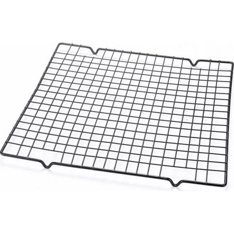 Grille De Refroidissement - Acier Au Carbone - Pour Gateaux Pizzas Barbecue - 25 X 27 Cm - Noir (1/5)