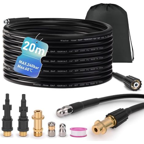 Tuyau Déboucheur Canalisation 20m Compatible avec K2-K7, LAVOR, BOSCH (1/5)