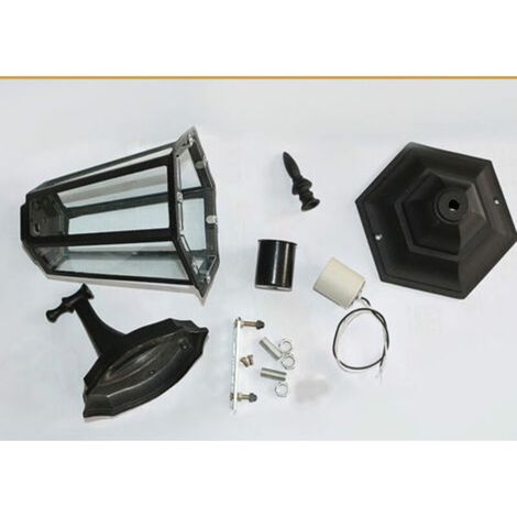 Downward Outdoor Wall Light, Metal/Glass, Black, Waterproof and rustproof (1/5)