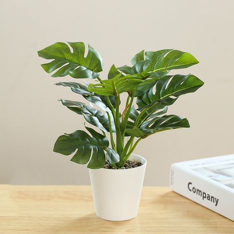 Faux Bonsai Simulé Plante Artificielle Mano Indoor Décorative Lavable 61894 Plante en Pot Vert avec Veines Naturelles et Matériaux Éco (1/4)