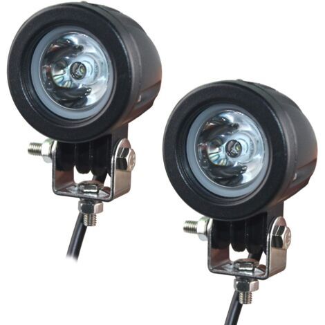 Phare LED de moto, projecteur de travail EKLAMP 2 ", lumière complémentaire de moto (2 pièces) (noir, rond de 2").