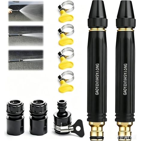 Buse Haute Pression pour Tuyau Arrosage, Pulvérisateur Pour Nettoyeur Haute Pression，Canon à eau haute pression，Arrosage des Plantes et Légumes, Nettoyage Auto, Multi-Patterns Réglables (1/5)
