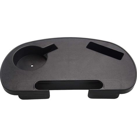 Support de verre ovale pour chaise zéro gravité, table inclinable à clip latéral, plateau porte-gobelet avec fente pour téléphone - Noir (1/5)