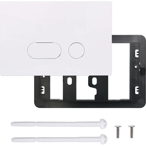(GS-Delta-4Blanc-Autre) Plaque de commande à double actionneur compatible avec réservoir encastré Geberi-t Up182 100 et panneau Delta 21 50 compatible avec bouton de commande de réservoir de WC suspen (1/5)