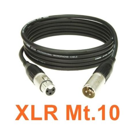Tasker cavo microfonico XLR maschio - XLR femmina mt.10 con connettori in metallo