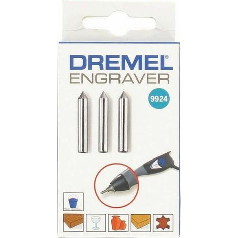 Dremel 9924 Puntas de grabado acero cromado pack 3 (1/3)
