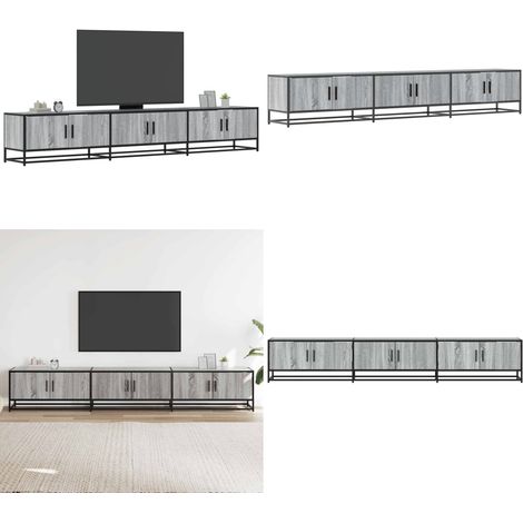 vidaXL Meuble TV sonoma gris 240x35x41 cm bois d'ingénierie (1/5)
