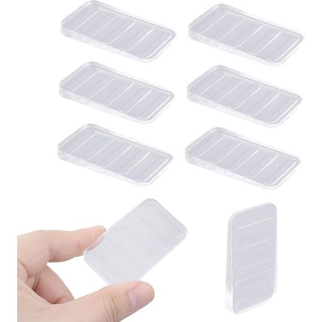 Lot de 8 Cales Nivellement pour Meubles, Réglables en Plastique Transparent Flexibles et Ajustables pour Pieds Table Sols Irréguliers Portes Armoires Fenêtres Abris de Jardin (1/5)