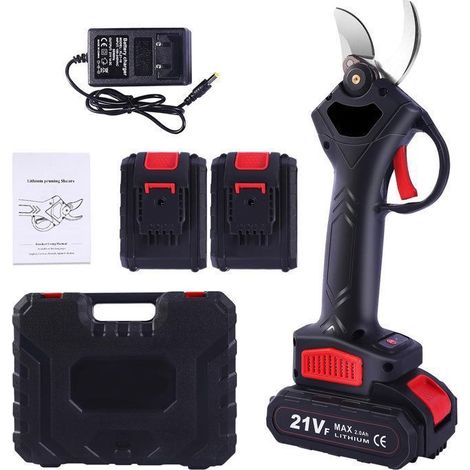 30 mm Sécateur Électrique sans Fil Professionnel - Rechargeable - avec 2 Batteries PRISE Européenne (1/5)