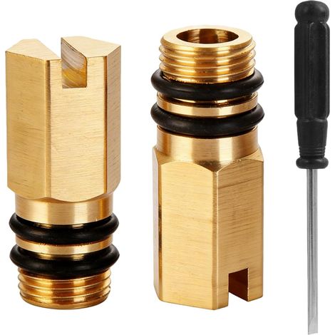 2 Pièces Bouchon Obturation M10 en Laiton avec Tournevis,pour Entrée d'Eau Chaude et Froide 10mm,Bouchon Robinet Mitigeur 10mm Compatible avec Salle de Bain et Cuisine (1/5)