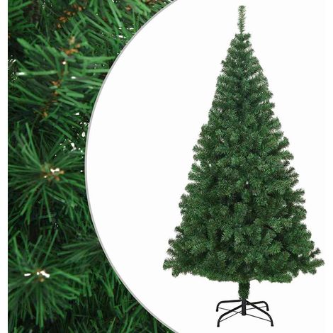Sapin de Noël Artificiel Touffu Vert 210 cm en PVC avec Support Métal 1210 Branches - PANGIVO (1/5)