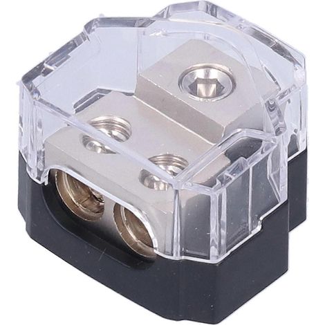 Bloc de distribution électrique 1 entrée 2 sorties avec porte-fusible 60 A pour voitures, camions, bateaux et camping-cars (1/5)