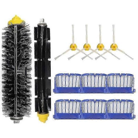 jeu de brosses principales et latérales compatible avec les aspirateurs robots iRobot Roomba séries 600, 610, 620, 625, 630, 650, 660 et 680 (pièces détachées Édition 23150 DP)WHBYV (1/4)