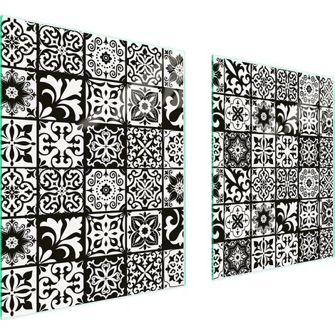 PLAQUE DE PROTECTION EN VERRE POUR POÊLE 85x52 MOSAÏQUE (1/5)