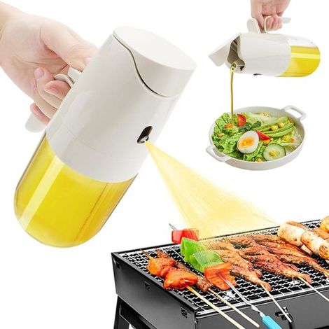 Spruzzatore d'olio - cucina - olio da cucina - 300 ml - cucinare - grigliare - insalata - cuocere al forno - versare - spray d'olio - 2 in 1 - pratico spruzzatore d'olio per vari piatti (1/5)