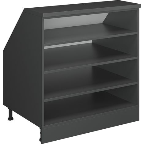 Armario para tejado inclinado Rion, Antracita, 80 x 81.8 cm con 4 compartimentos, carcasa 60 cm de profundidad, Vicco (1/5)