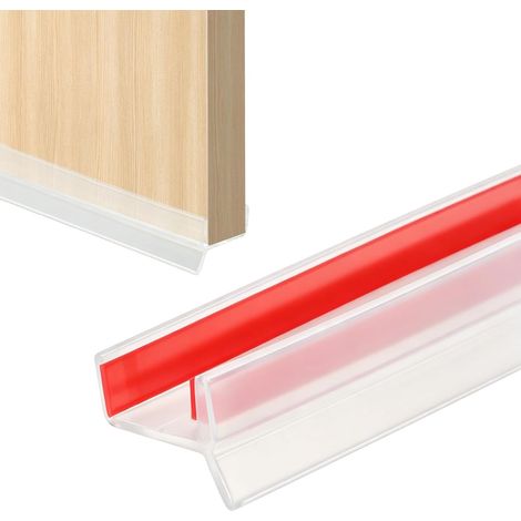 5M Kitchen Skirting Board Profile Flexible Silicone Seal Strip Self Adhesive for Skirting Boards 0.591/0.630/17mm Width Dustproof (Transparent) (1/5)