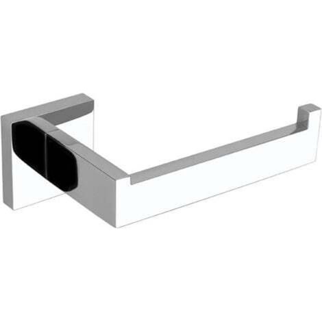 Porta rotolo di carta igienica in acciaio inox lucido, ideale per bagno e cucina.