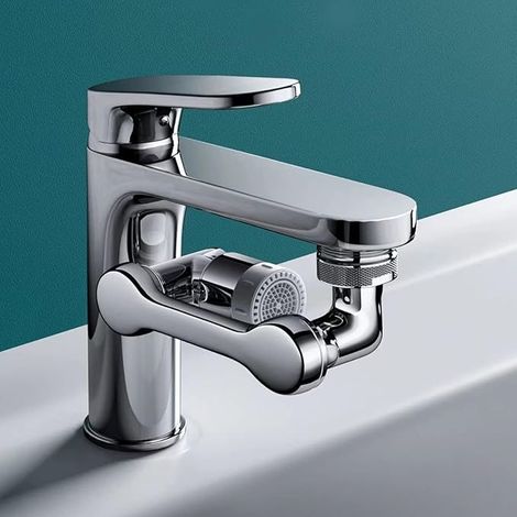 Wasserhahn-Luftsprudler, 1080° drehbarer Luftsprudler, langlebige Spritzschutz-Wasserhahnverlängerung, wassersparender Wasserhahn-Luftsprudler, geeignet für Waschbecken im Badezimmer und in der Küche