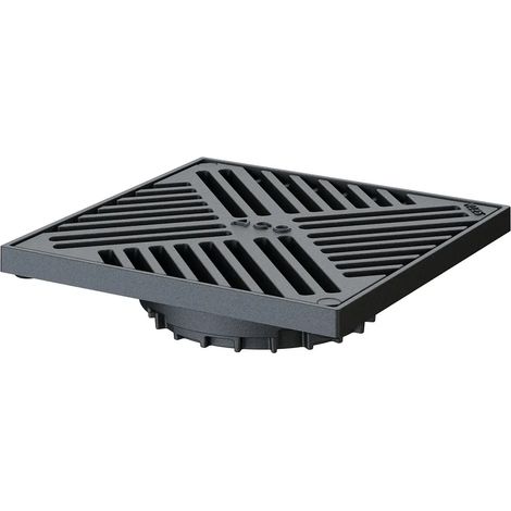 ACO Cadre de rehausse Passavant Spin avec grille DN125/150 300x300mm/M125/Fonte avec/sans blocage, 7000.42.02
