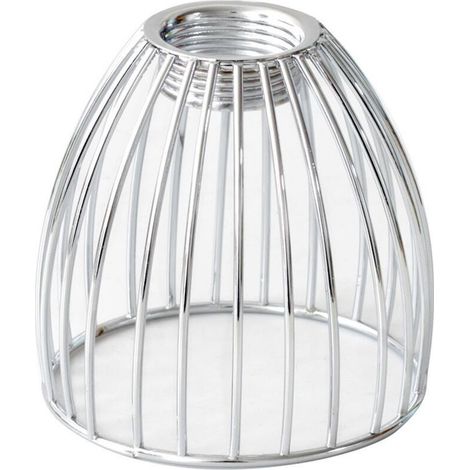 Bardusch Abat-Jour Cage Métallique Pour Suspension 8X8X8 Cm Abat-Jour En Fer Forgé Pour Lampe Intérieure Accessoire Luminaire Décoratif Style Industriel argent (1/4)