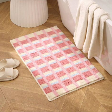 Tapis de bain style campagne, tapis absorbant pour les pieds, tapis antidérapant, tapis de toilette - 40 x 60 cm (1/3)