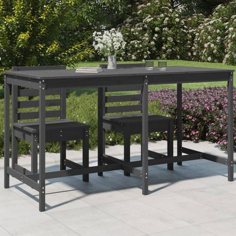 Table de jardin,Table meuble de Balcon,Table d'extérieur gris 203,5x90x110 cm bois massif de pin -37505 (1/5)