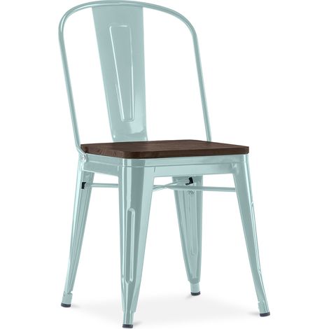 Dining Chair - Industrial Design - Wood and Steel - Stylix Pale green (1/5)