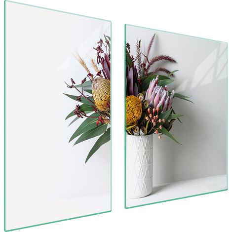 ASSIETTE EN VERRE et PLANCHE À DÉCOUPER 100x52 FLEURS (1/5)