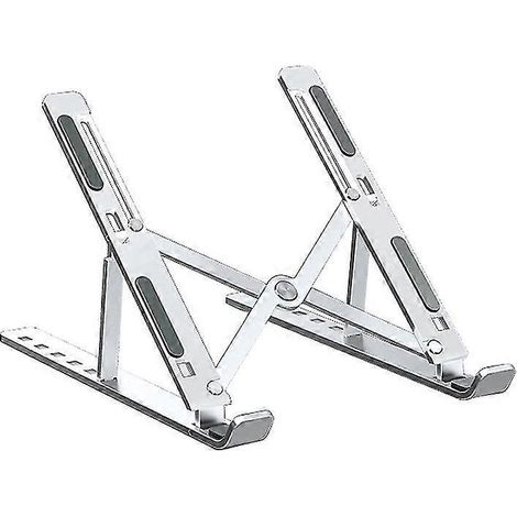 Laptopständer, Laptopständer aus Aluminium, höhenverstellbarer, faltbarer Ständer (silber)