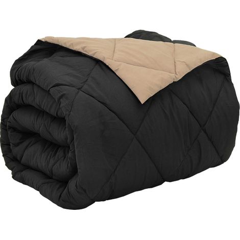 Duvet complet toute l'année Noir et Taupe 220 x 240 cm
