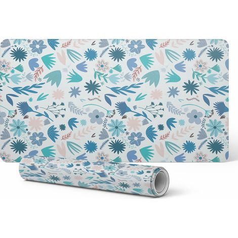 Alfombrilla de escritorio antideslizante y duradera con estampado floral retro de 120x60 cm.