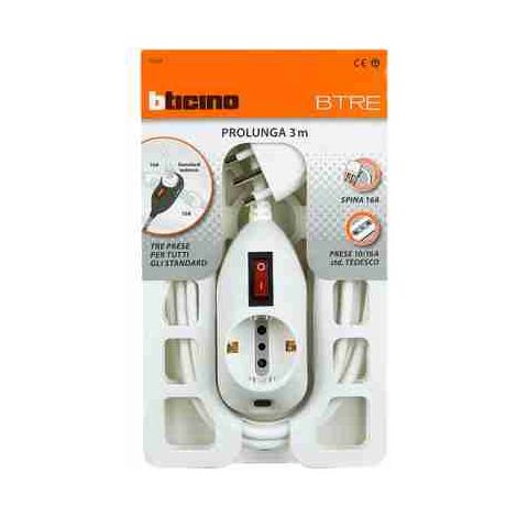 BTI3633DB Prolunga domestica BTRE 2P+T 3m - bianco