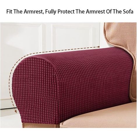 Fundas de felpa suaves y elásticas para reposabrazos, aptas para sillas/sofás, reposabrazos de sofás y protectores de muebles, juego de 2 piezas (1/5)