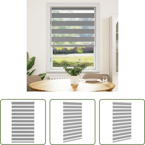 vidaXL Stoffrollo -  Zebra-Rollo 80,9 x 175 cm, Stoffbreite 76,7 cm, grau (1/5)