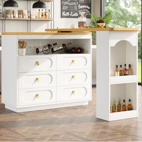 Esstisch Bartisch ausziehbar 137 203 cm mit Stauraum OKMYHOME (1/5)