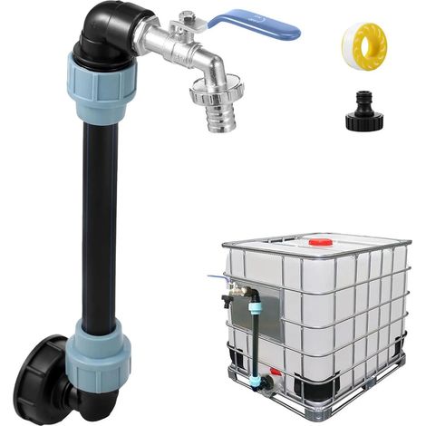 3/4-Zoll-Schwanenhalshahn für IBC-Container – Auslaufhahn aus Aluminiumlegierung mit Schnellanschluss, auslaufsicherem Ventil und Container-Schlauchadapter. (1/5)