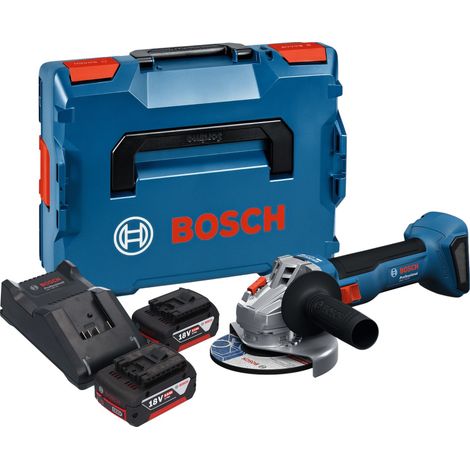 Smerigliatrice Angolare BOSCH GWS 18V-8 125mm (2 x 5,0 Ah + GAL18V-40 + L-Boxx 136)