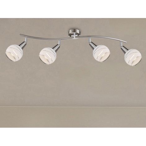 LED Deckenstrahler ELLIOTT 4-flammig, Glasschirme satiniert, Breite 70cm (1/5)