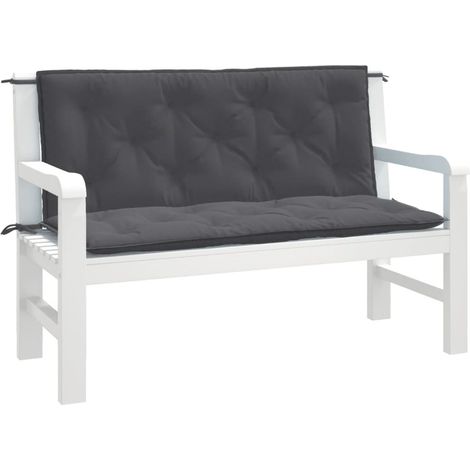 Gartenbank-Auflagen 2 Stk. Melange Anthrazit 120x50x7 cm Stoff