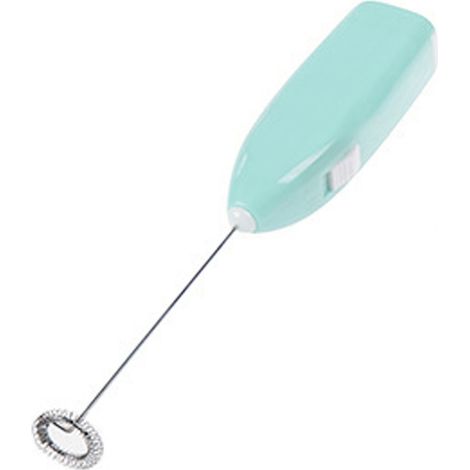 Batteur électrique sans fil à piles, petit modèle en plastique et métal, bleu. Idéal pour la maison et l'hôtel.