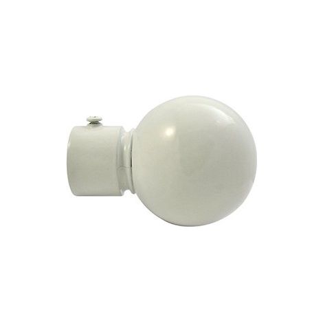 1 Embout de tringle forme boule ø 28 laque Coloris - Blanc laque