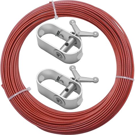 Câble de bâche de piscine, système de serrage fiable pour bâche de piscine, 30 m de long avec 2 dispositifs de serrage pour couvertures de piscine, bâches de piscine, auvents et couvertures (1/5)