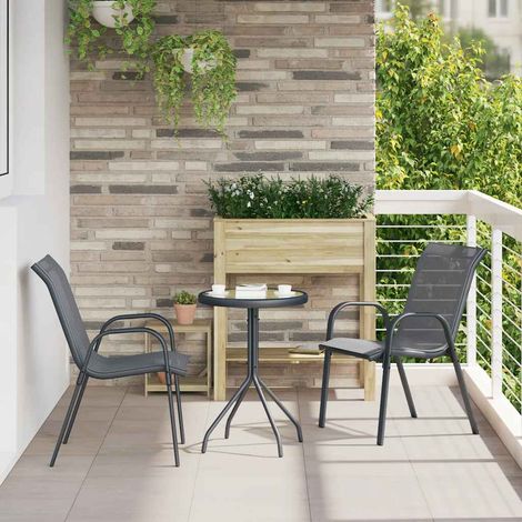 Stapelbare Gartenstühle 2 Stk. Grau Textilene