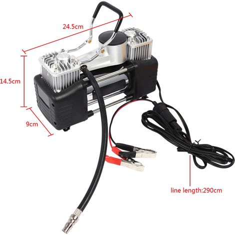 Gonfleur de pneus portable 150PSI, compresseur d'air 12V pour voiture, pompe de gonflage compacte avec manomètre, kit d'urgence auto, outil de gonflage rapide et précis. (1/5)